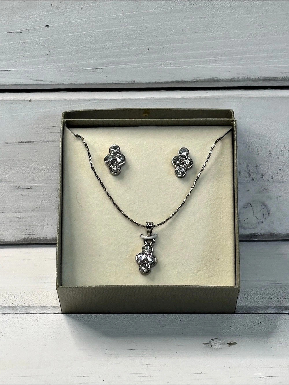 Crystal Pendant Necklace & Earrings
